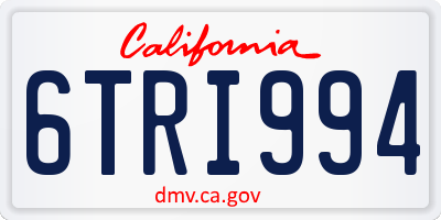 CA license plate 6TRI994