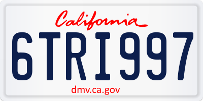CA license plate 6TRI997