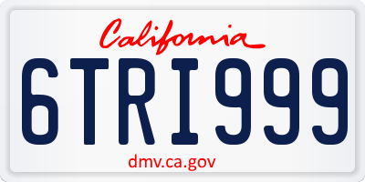 CA license plate 6TRI999