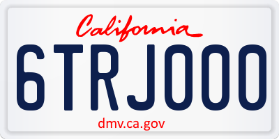 CA license plate 6TRJ000