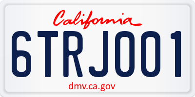 CA license plate 6TRJ001