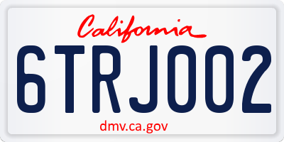 CA license plate 6TRJ002