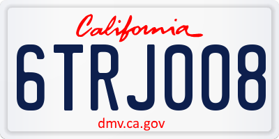 CA license plate 6TRJ008