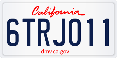 CA license plate 6TRJ011