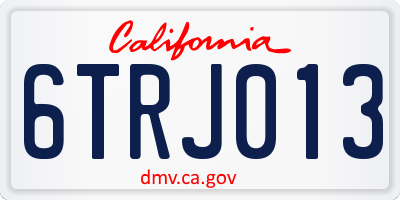 CA license plate 6TRJ013