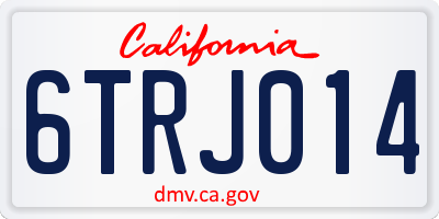 CA license plate 6TRJ014