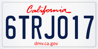 CA license plate 6TRJ017