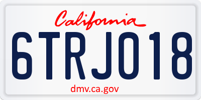 CA license plate 6TRJ018