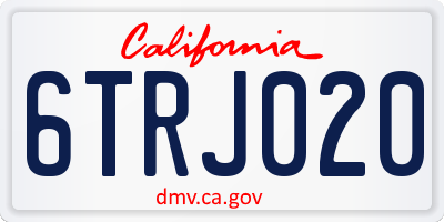 CA license plate 6TRJ020