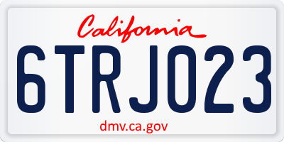 CA license plate 6TRJ023