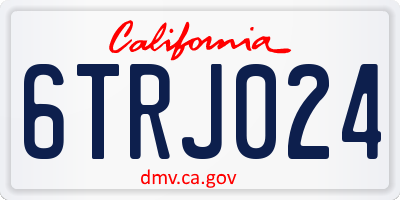 CA license plate 6TRJ024