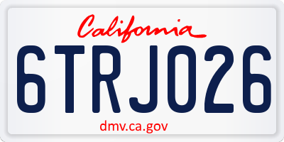 CA license plate 6TRJ026