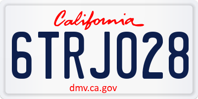 CA license plate 6TRJ028