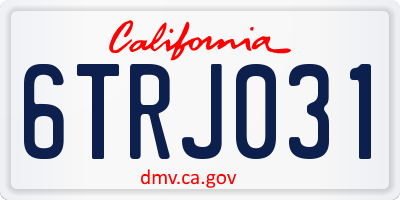 CA license plate 6TRJ031