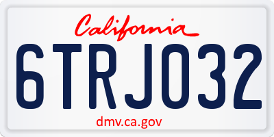 CA license plate 6TRJ032