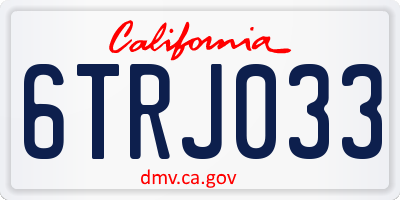 CA license plate 6TRJ033