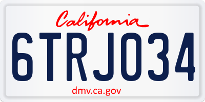 CA license plate 6TRJ034