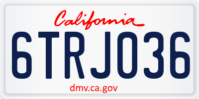 CA license plate 6TRJ036