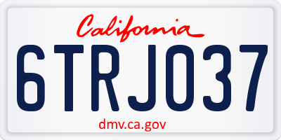 CA license plate 6TRJ037