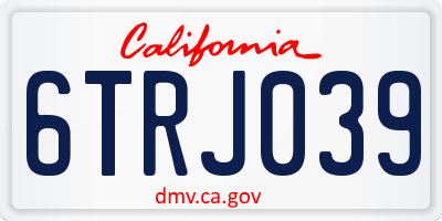 CA license plate 6TRJ039