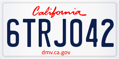 CA license plate 6TRJ042