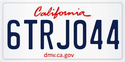 CA license plate 6TRJ044