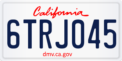 CA license plate 6TRJ045