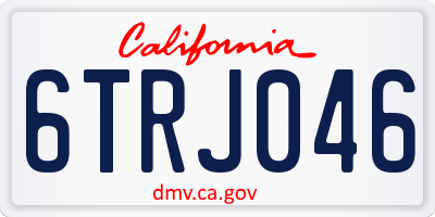 CA license plate 6TRJ046