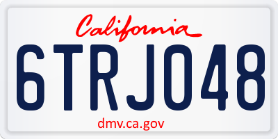 CA license plate 6TRJ048