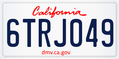 CA license plate 6TRJ049