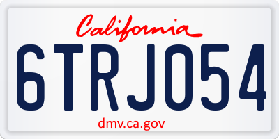 CA license plate 6TRJ054