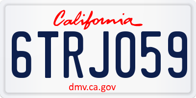 CA license plate 6TRJ059