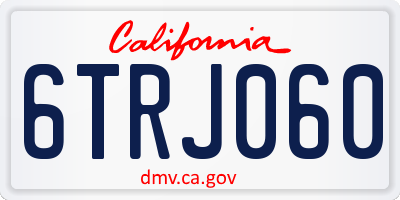 CA license plate 6TRJ060