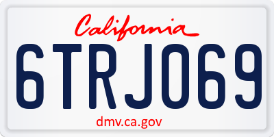 CA license plate 6TRJ069