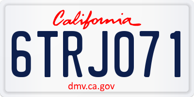 CA license plate 6TRJ071