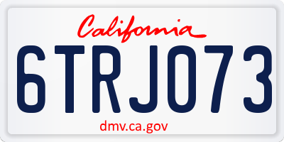 CA license plate 6TRJ073