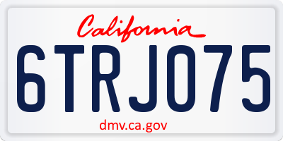 CA license plate 6TRJ075