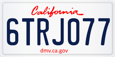 CA license plate 6TRJ077