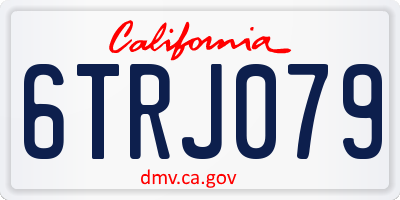 CA license plate 6TRJ079