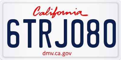 CA license plate 6TRJ080