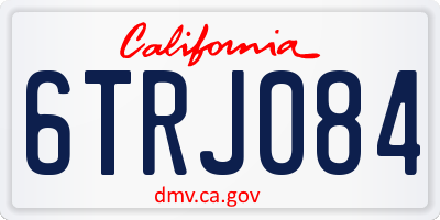 CA license plate 6TRJ084