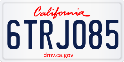 CA license plate 6TRJ085