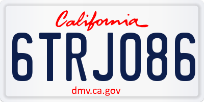 CA license plate 6TRJ086