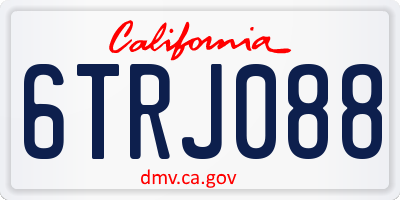 CA license plate 6TRJ088