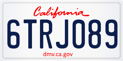 CA license plate 6TRJ089