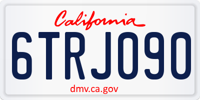 CA license plate 6TRJ090