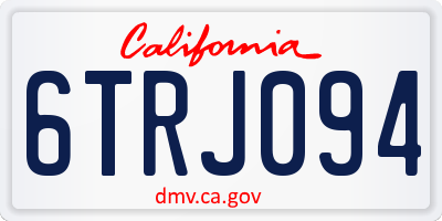 CA license plate 6TRJ094