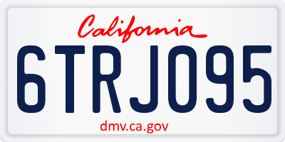 CA license plate 6TRJ095