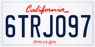 CA license plate 6TRJ097