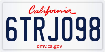 CA license plate 6TRJ098